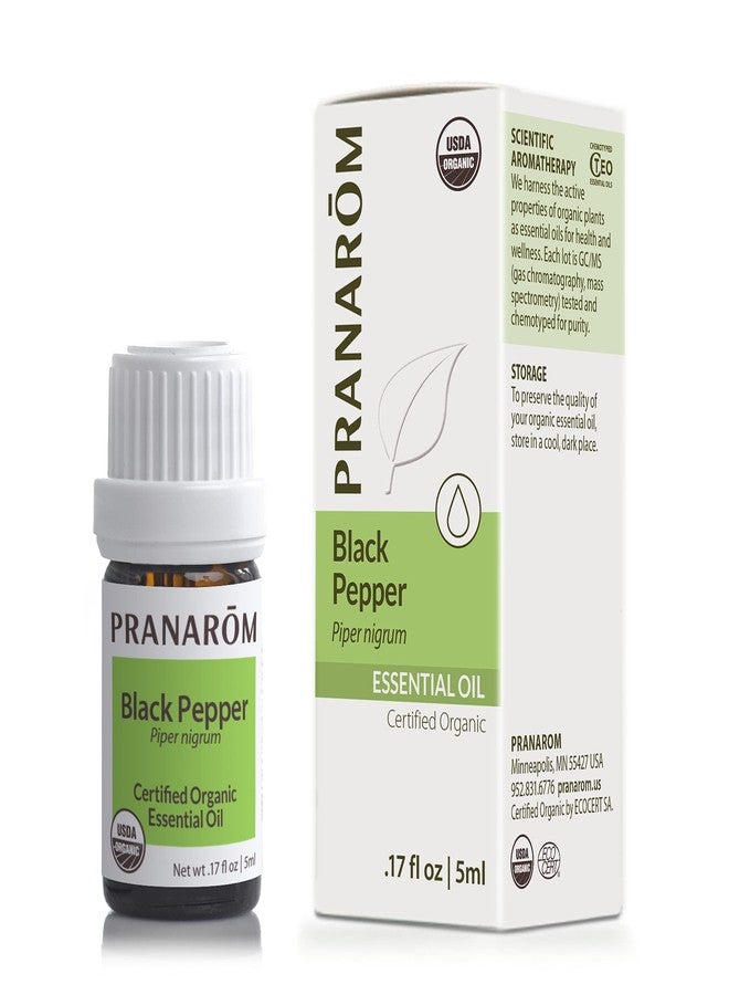 Pranarom - Black Pepper Essential Oil 5ml - Wellness Enthusiasts - Diffusing for Aromatherapy - for Circulation and Digestion - Certified Organic Quality - 100% Pure Natural Therapeutic Grade - Image 1